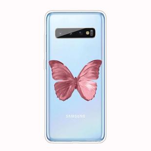 For Samsung Galaxy S10+ Shockproof Painted TPU Protective Case(Red Butterfly)