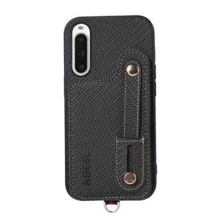 For Sony Xperia 10 V ABEEL Carbon Fiber RFID Card Holder Phone Case(Black)