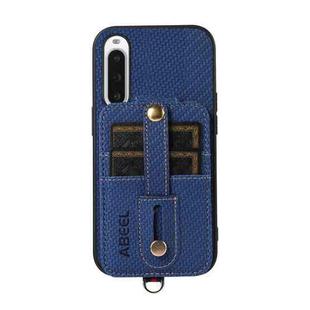 For Sony Xperia 10 V ABEEL Carbon Fiber RFID Card Holder Phone Case(Blue)