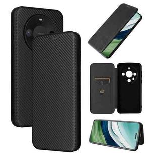 For Huawei Mate 60 Pro 5G Carbon Fiber Texture Flip Leather Phone Case(Black)