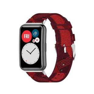 For Huawei Watch Fit Special Edition Nylon Braided Watch Band(Red)