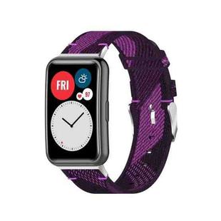For Huawei Watch Fit Special Edition Nylon Braided Watch Band(Purple)
