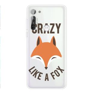 For Motorola Moto G8 TPU Pattern Soft Protective Case(Fox)