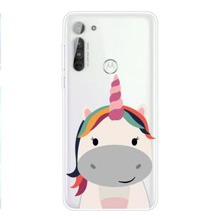 For Motorola Moto G8 Power Lite TPU Pattern Soft Protective Case(Unicorn)