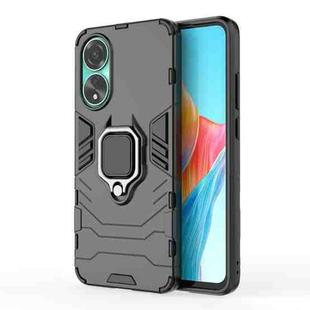 For OPPO A78 4G Shockproof PC + TPU Holder Phone Case(Black)