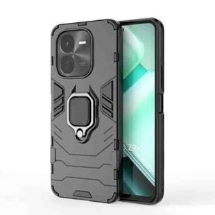 For vivo iQOO Z9X 5G Shockproof PC + TPU Holder Phone Case(Black)