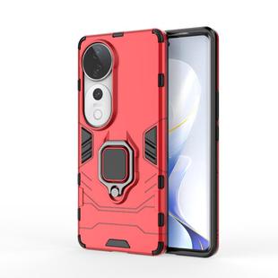 For vivo S19 Pro Shockproof PC + TPU Holder Phone Case(Red)