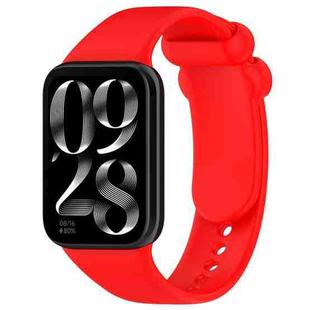 For Xiaomi Mi Band 8 Pro Solid Color Black Buckle Silicone Watch Band(Red)