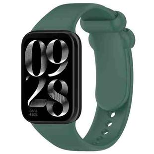 For Xiaomi Mi Band 8 Pro Solid Color Black Buckle Silicone Watch Band(Dark Green)