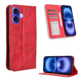 For iPhone 17 Magnetic Buckle Retro Texture Leather Phone Case(Red)