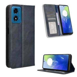 For Motorola Moto G04 / G24 Magnetic Buckle Retro Texture Leather Phone Case(Blue)