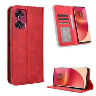 For Motorola Edge 50 Fusion 5G Magnetic Buckle Retro Texture Leather Phone Case(Red)