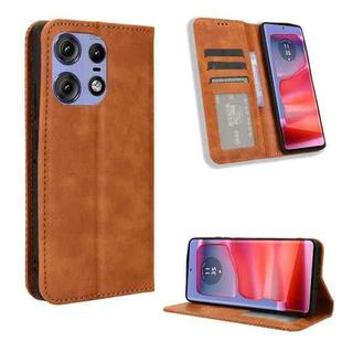 For Motorola Edge 50 Pro 5G Magnetic Buckle Retro Texture Leather Phone Case(Brown)