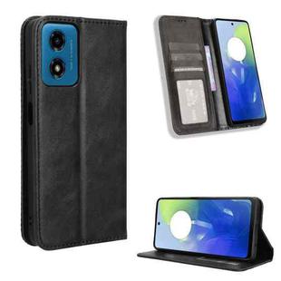 For Motorola Moto G24 / G24 Power Magnetic Buckle Retro Texture Leather Phone Case(Black)