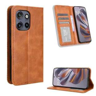 For Motorola S50 5G / Edge 50 Neo Magnetic Buckle Retro Texture Leather Phone Case(Brown)