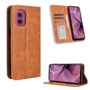 For Motorola Moto G55 5G Magnetic Buckle Retro Texture Leather Phone Case(Brown)