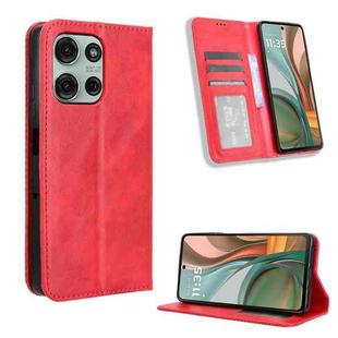 For Motorola Moto G75 5G Magnetic Buckle Retro Texture Leather Phone Case(Red)