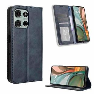 For Motorola Moto G75 5G Magnetic Buckle Retro Texture Leather Phone Case(Blue)