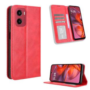 For Motorola Moto G05 4G / E15 4G Magnetic Buckle Retro Texture Leather Phone Case(Red)