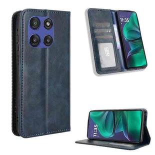 For Motorola Moto G Stylus 5G 2025 Magnetic Buckle Retro Texture Leather Phone Case(Blue)