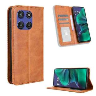 For Motorola Moto G Stylus 5G 2025 Magnetic Buckle Retro Texture Leather Phone Case(Brown)