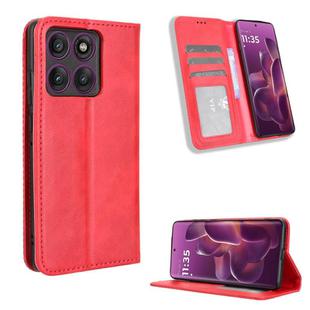 For Motorola Edge 60 Pro Magnetic Buckle Retro Texture Leather Phone Case(Red)