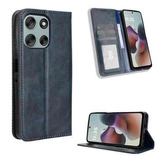 For Motorola Moto G56 / G66j / G66y 5G Magnetic Buckle Retro Texture Leather Phone Case(Blue)