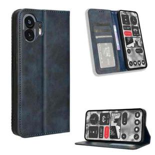 For Nothing Phone 2 Magnetic Buckle Retro Texture Leather Phone Case(Blue)