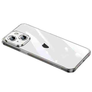 For iPhone 15 SULADA TPU Frame + Tempered Glass Transparent Phone Case(Black)