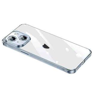 For iPhone 15 SULADA TPU Frame + Tempered Glass Transparent Phone Case(Blue)