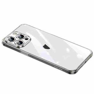 For iPhone 15 Pro SULADA TPU Frame + Tempered Glass Transparent Phone Case(Black)