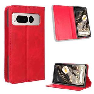 For Google Pixel Fold Magnetic Buckle Retro Texture Leather Phone Case(Red)