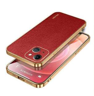 For iPhone 15 SULADA TPU + Litchi Texture Leather Phone Case(Red)