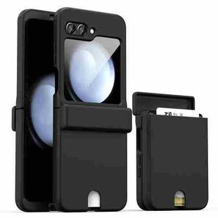 For Samsung Galaxy Z Flip5 Hidden Card Style Shockproof PC Phone Case(Black)