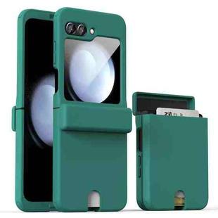 For Samsung Galaxy Z Flip5 Hidden Card Style Shockproof PC Phone Case(Green)
