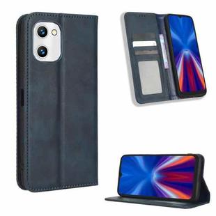 For UMIDIGI C2 / C1 / C1 Max Magnetic Buckle Retro Texture Leather Phone Case(Blue)