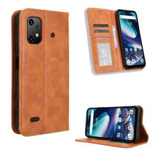 For Umidigi Bison X20 Magnetic Buckle Retro Texture Leather Phone Case(Brown)