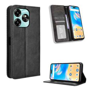 For Umidigi G6 5G Magnetic Buckle Retro Texture Leather Phone Case(Black)