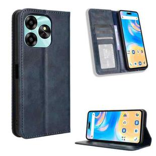 For Umidigi G6 5G Magnetic Buckle Retro Texture Leather Phone Case(Blue)