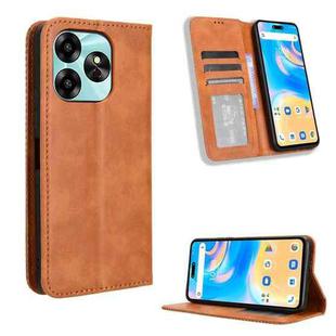 For Umidigi G6 5G Magnetic Buckle Retro Texture Leather Phone Case(Brown)