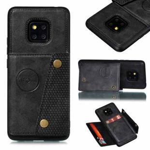 For Xiaomi Redmi 10X 5G Double Buckle PU + TPU Shockproof Magnetic Protective Case with Card Slot & Holder(Black)