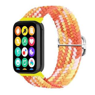 For Xiaomi Mi Band 8 Pro 18mm Buckle Nylon Braided Watch Band(Bright Orange)