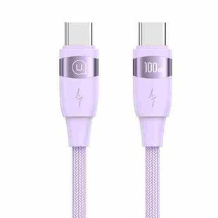 USAMS US-SJ632 U85 1.2m Type-C to Type-C PD100W Aluminum Alloy Fast Charging & Data Cable(Purple)