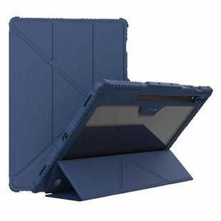 For Samsung Galaxy Tab S9 Ultra NILLKIN Bumper Pro Multi-angle Folding Style Tablet Leather Case(Blue)