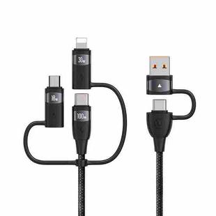 USAMS US-SJ646 U85 2m PD100W 6 in 1 Alloy Multifunctional Fast Charging Cable(Black)