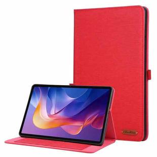 For Xiaomi Redmi Pad 2 Fabric Texture Horizontal Flip Leather Tablet Case(Red)
