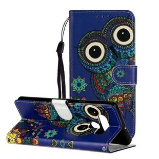For LG Stylo 6 Oil Embossed Coloured Drawing Pattern Horizontal Flip PU Leather Case with Holder & Card Slots & Wallet(Blue Owl)