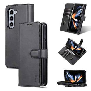 For Samsung Galaxy Z Fold5 AZNS Skin Feel Calf Texture Flip Leather Phone Case(Black)