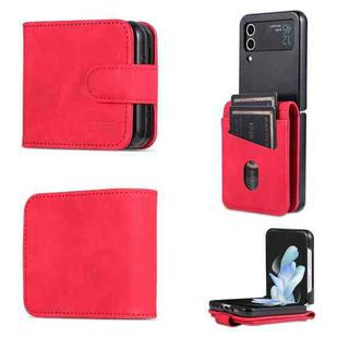 For Samsung Galaxy Z Flip3 5G AZNS Skin Feel Calf Texture Flip Leather Phone Case(Red)