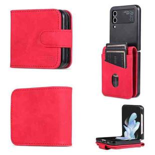 For Samsung Galaxy Z Flip4 5G AZNS Skin Feel Calf Texture Flip Leather Phone Case(Red)